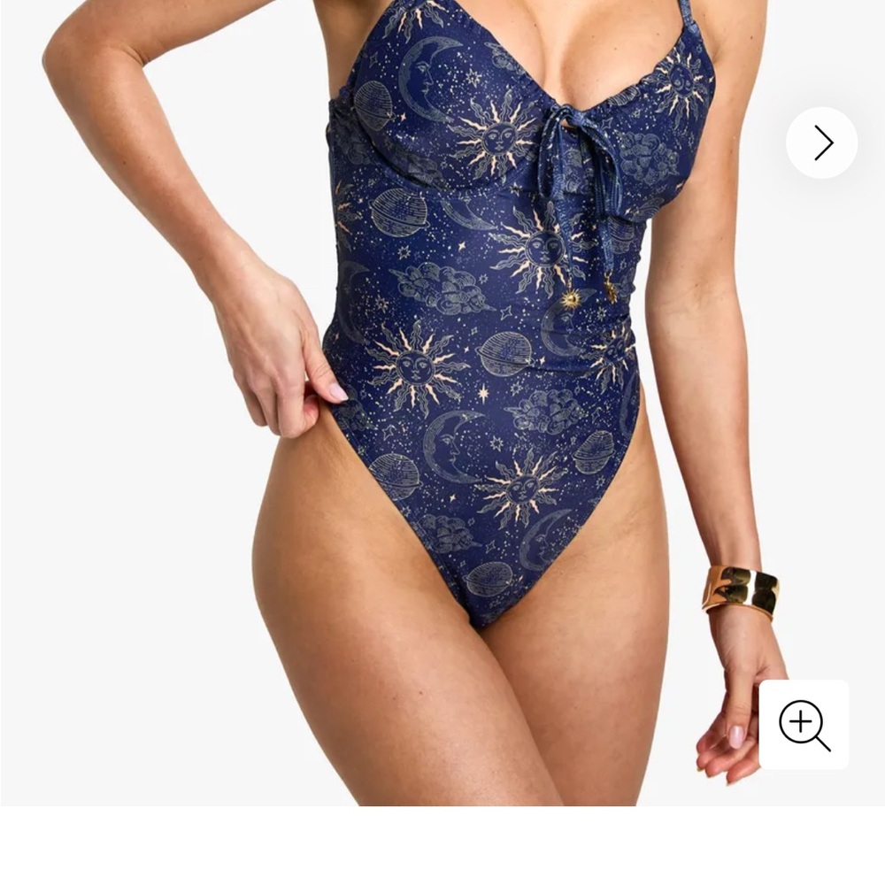 Boohoo Midnight Blue Celestial One piece Swimsuit